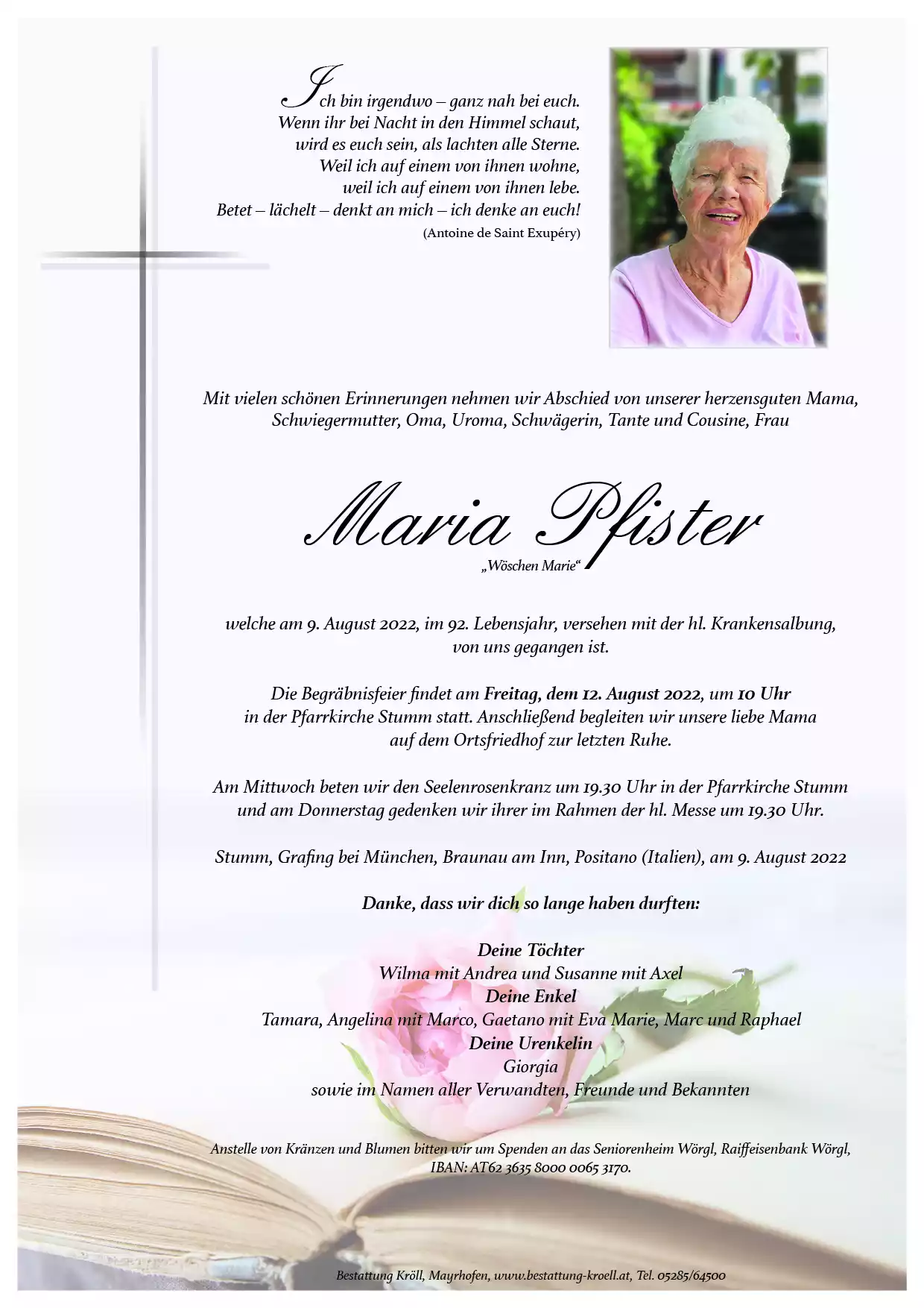 Parte von Maria Pfister
